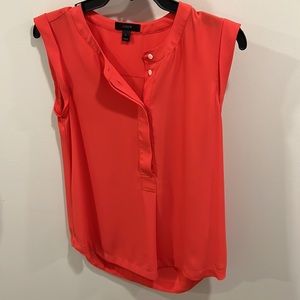 J Crew tank, reddish-orange, button down, size 2